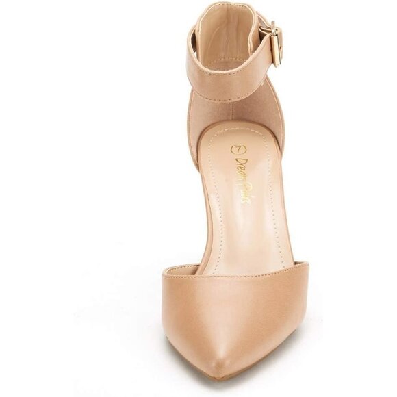 Dream Pairs Women's Taupe Pu Faux Suede pointed Toe Kitten Heels Pumps Shoes - Picture 4 of 7
